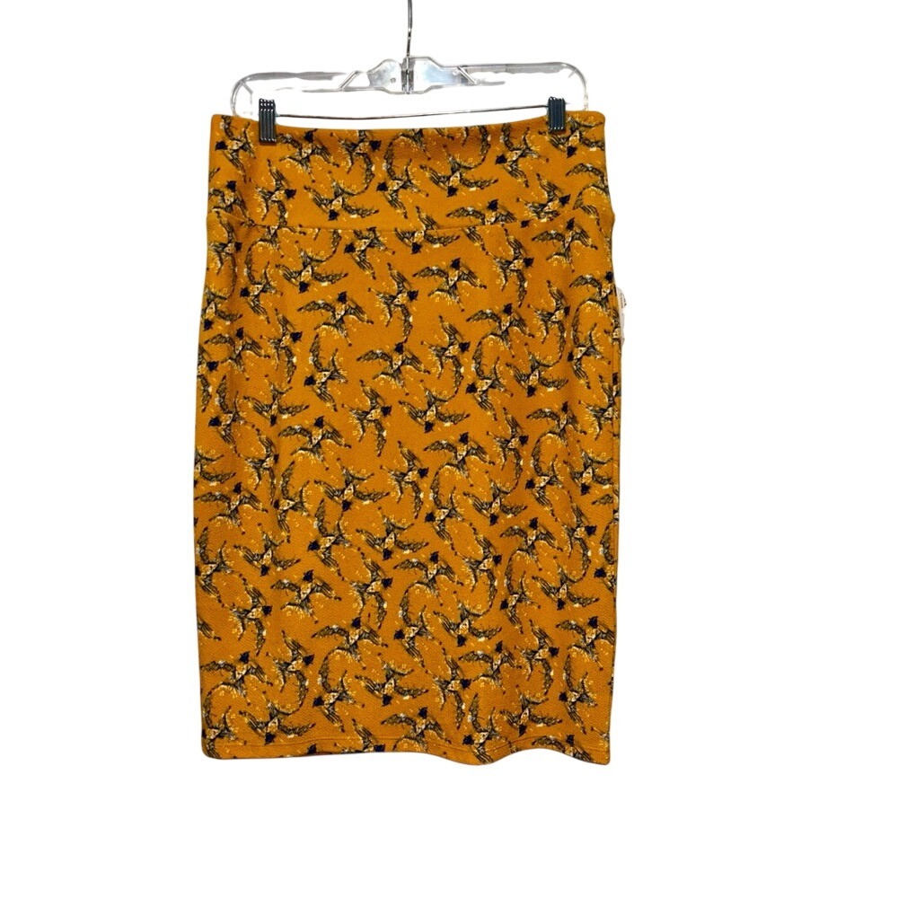 NWT Adorable LulaRoe Orange/Blue W/ Bird Patterned Skirt, Size Large - Picture 1 of 2
